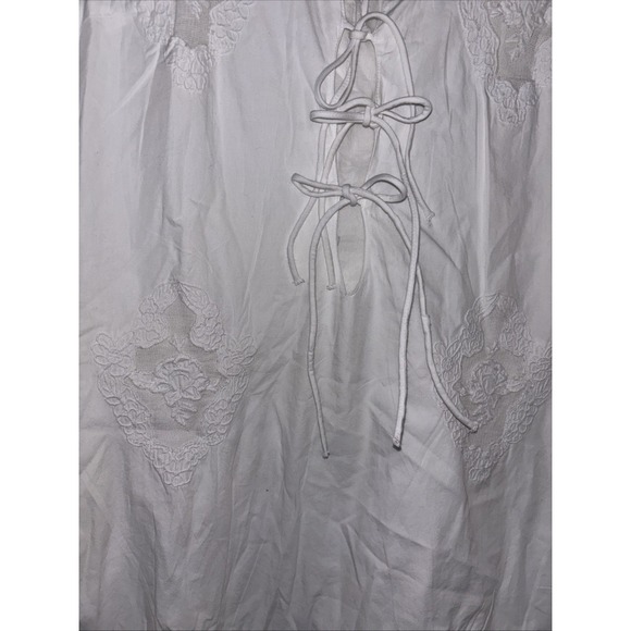 Zara Poplin Shirt Dress Lace Front V Neck Lapel Collar SZ L  Embroidered - Picture 4 of 9